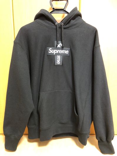Supreme Cross Box Logo Hooded Sweatshirt "Black"