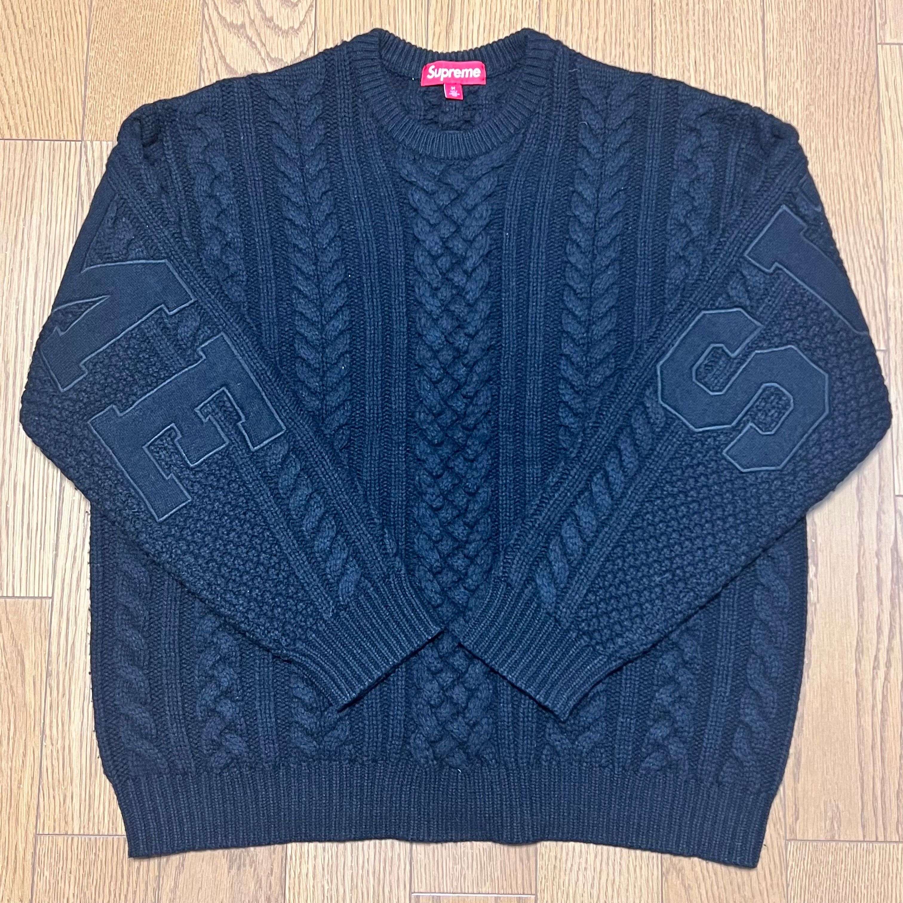 Supreme Applique Cable Knit Sweater 