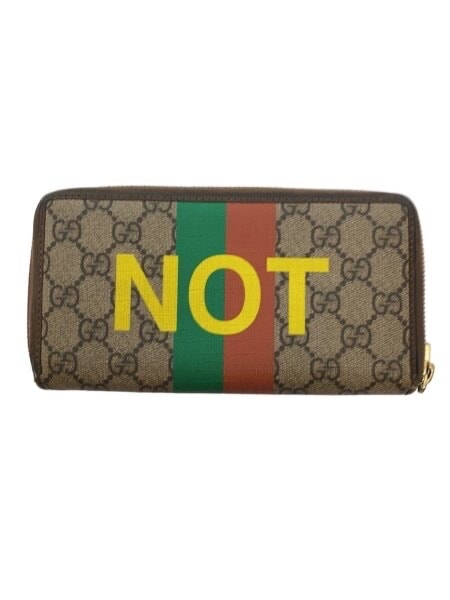 GUCCI FAKE / NOT Print Zip Around Wallet