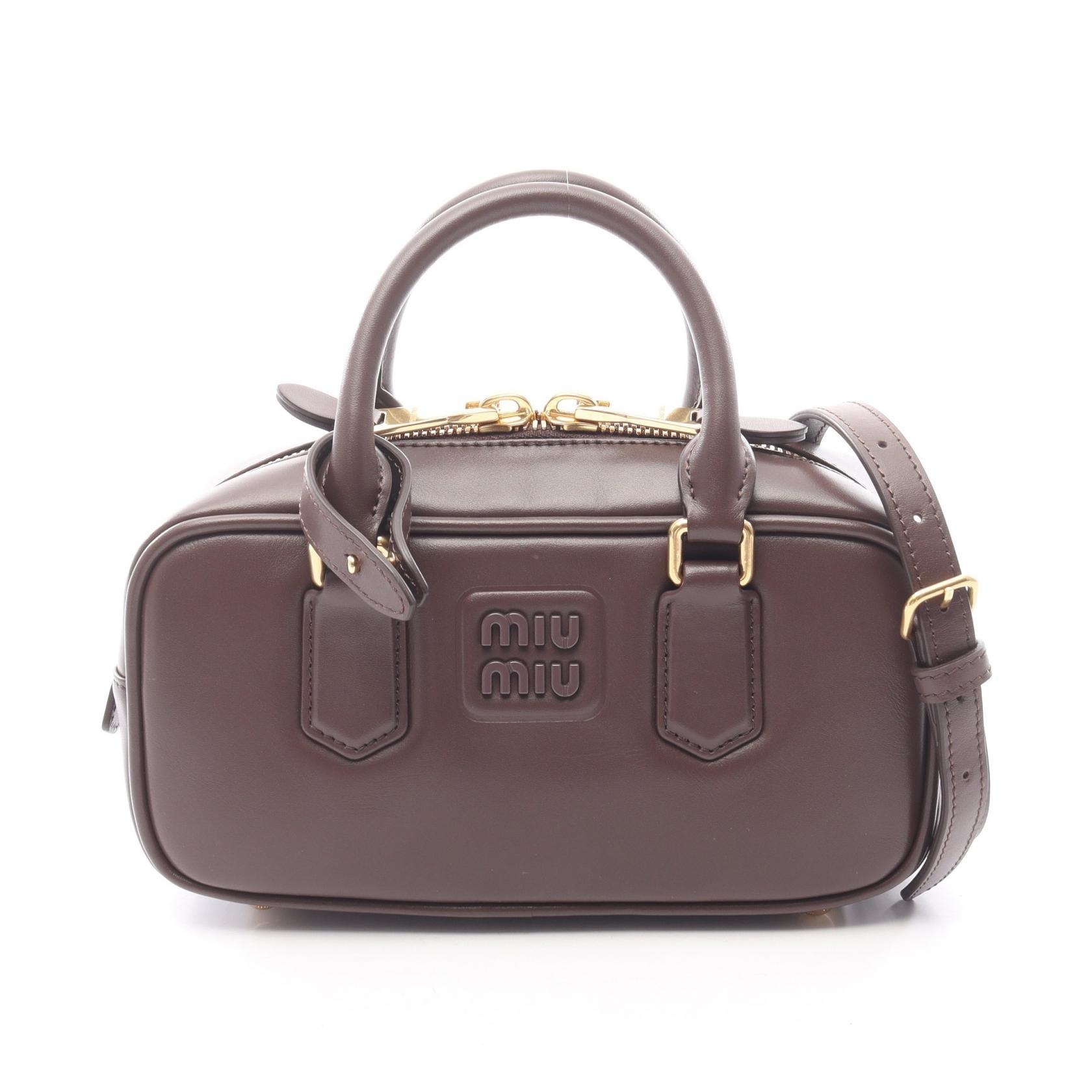ミュウ ミュウ Miu Miu MATELASSE マテラッセ 2WAY ハンドバッグ バッグ レザー レディース ブラウン系 5BB142 【中古】