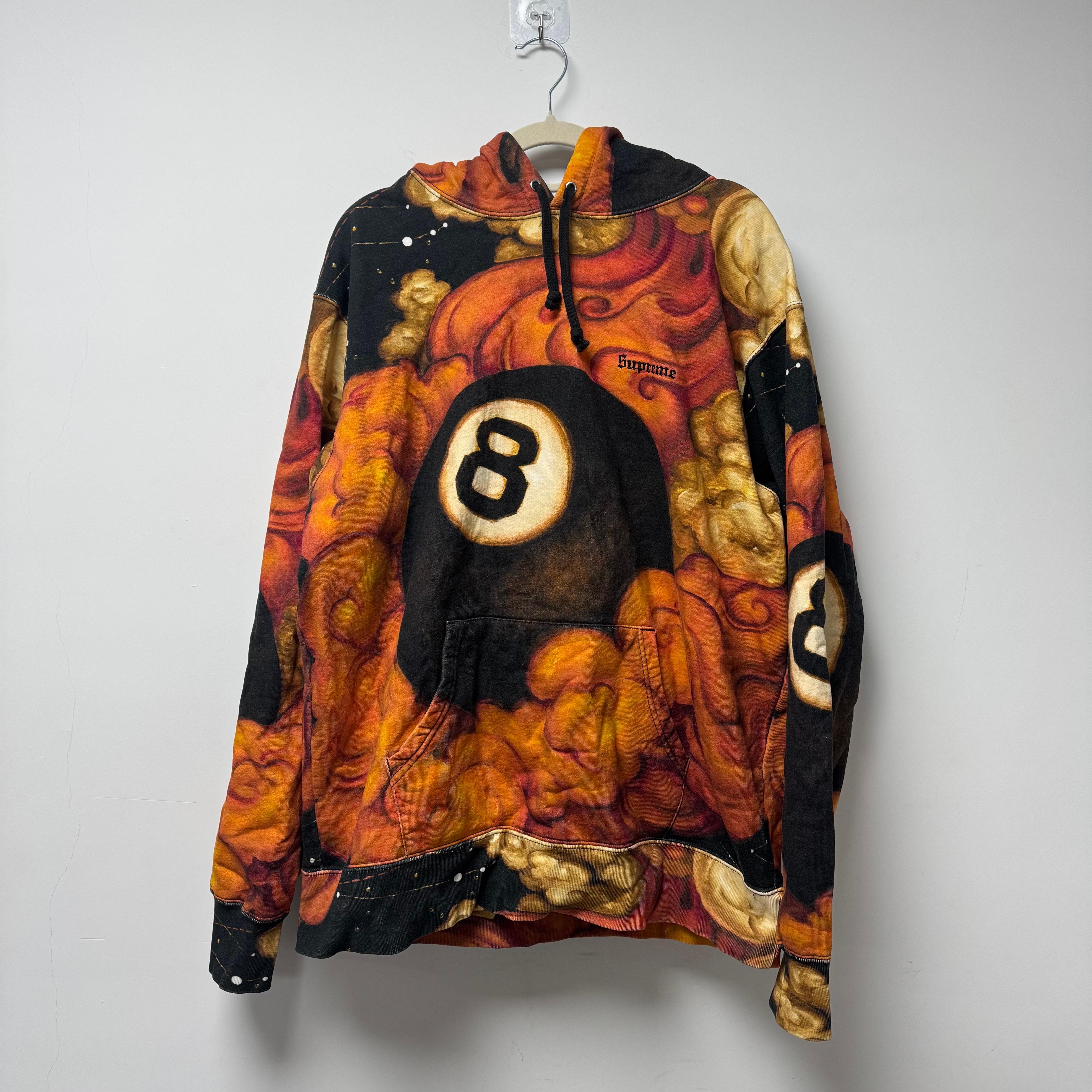 Supreme / Martin Wong Schott 8-Ball Hooded Sweatshirt "Orange"
