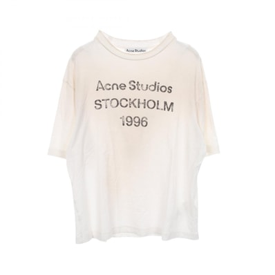 アクネストゥディオズ ACNE STUDIOS ヴィンテージ加工 ロゴ 半袖Tシャツ 衣料品 トップス コットン メンズ ホワイト系 【中古】