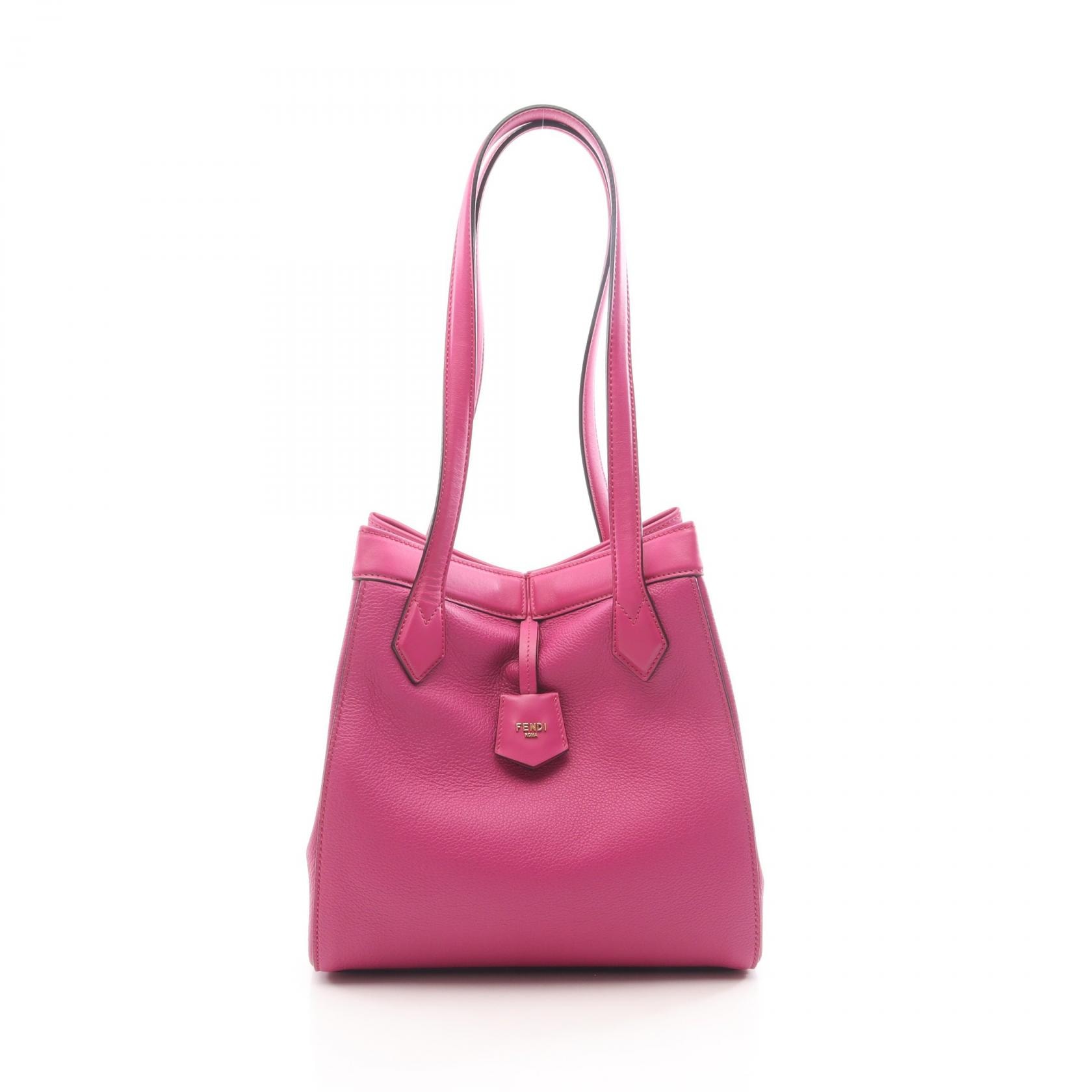 フェンディ FENDI ORIGAMI MEDIUM オリガミ ミディアム トートバッグ バッグ レザー レディース ピンク系 8BH414 【中古】