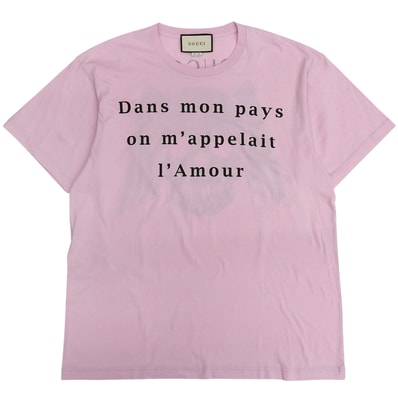 未使用品 グッチ 半袖Tシャツ ピンク メンズ S 539081