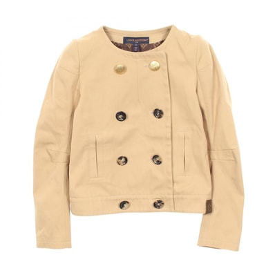 ルイ・ヴィトン LOUIS VUITTON ノーカラージャケット 衣料品 アウター コットン ベージュ レディース ベージュ系 RW242 WW UN9 FRJA35 【中古】