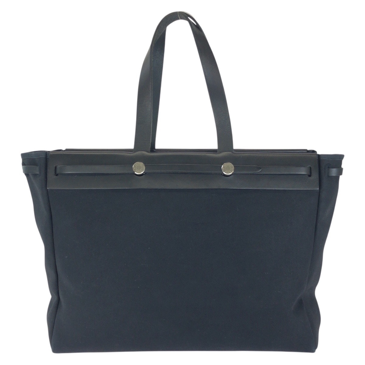 HERMES エルメス エールバッグ カバスGM ブルーインディゴ ネイビー シルバー金具 トワルオフィシエ ボックスカーフ/ トートバッグ □F刻印 1-0292849 【中古】