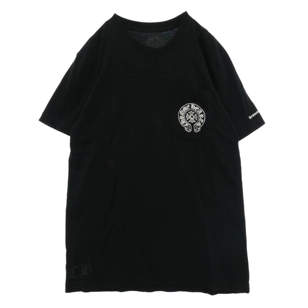 CHROME HEARTS クロムハーツ(原本無) HORSESHOE S/S TEE ホースシュープリント ポケット 半袖 Tシャツ カットソー ブラック系 M【中古】