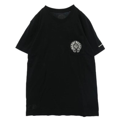 CHROME HEARTS クロムハーツ(原本無) HORSESHOE S/S TEE ホースシュープリント ポケット 半袖 Tシャツ カットソー ブラック系 M【中古】