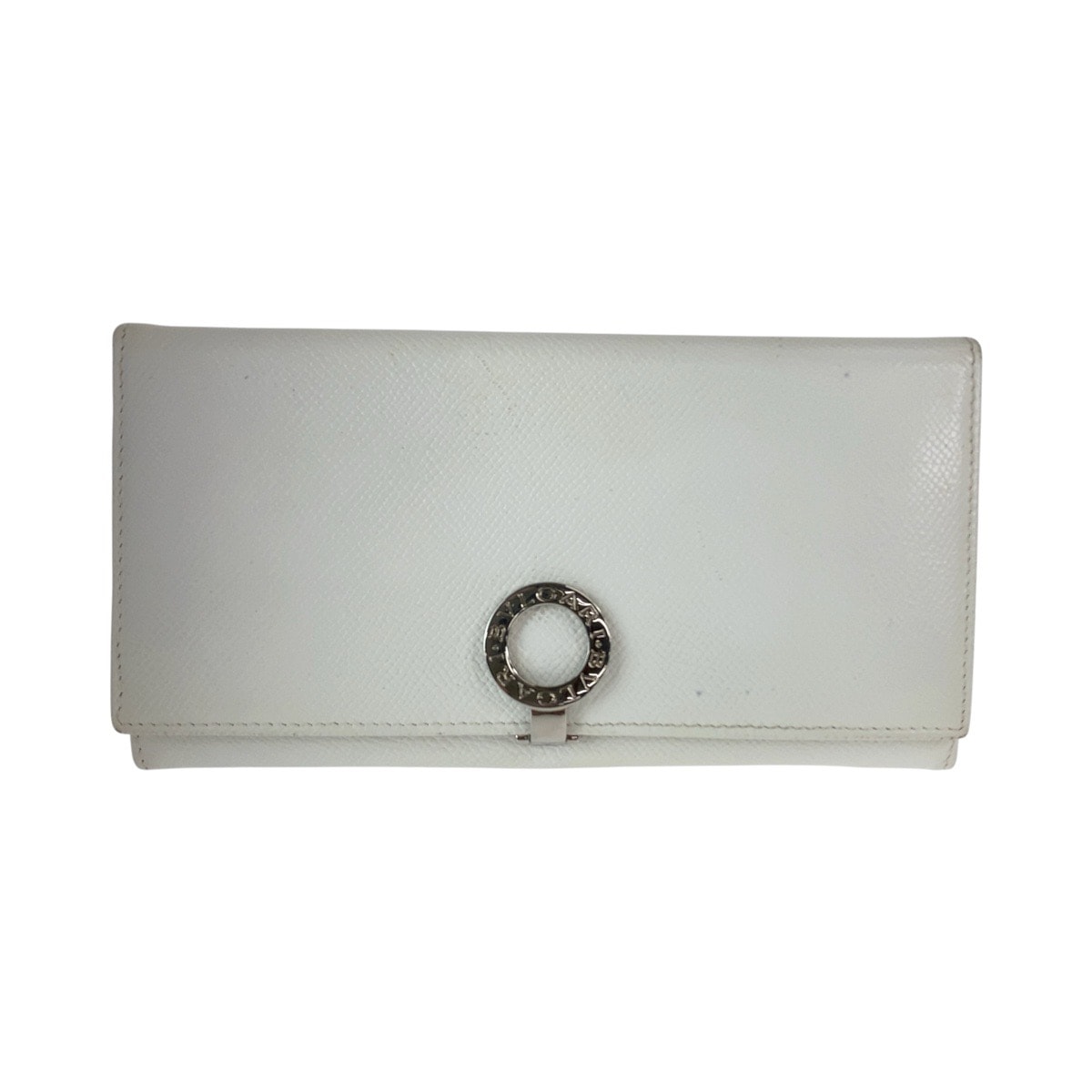 BVLGARI ブルガリ ブルガリブルガリ ホワイト シルバー金具 レザー 長財布 ロングウォレット 1-0292510 【中古】