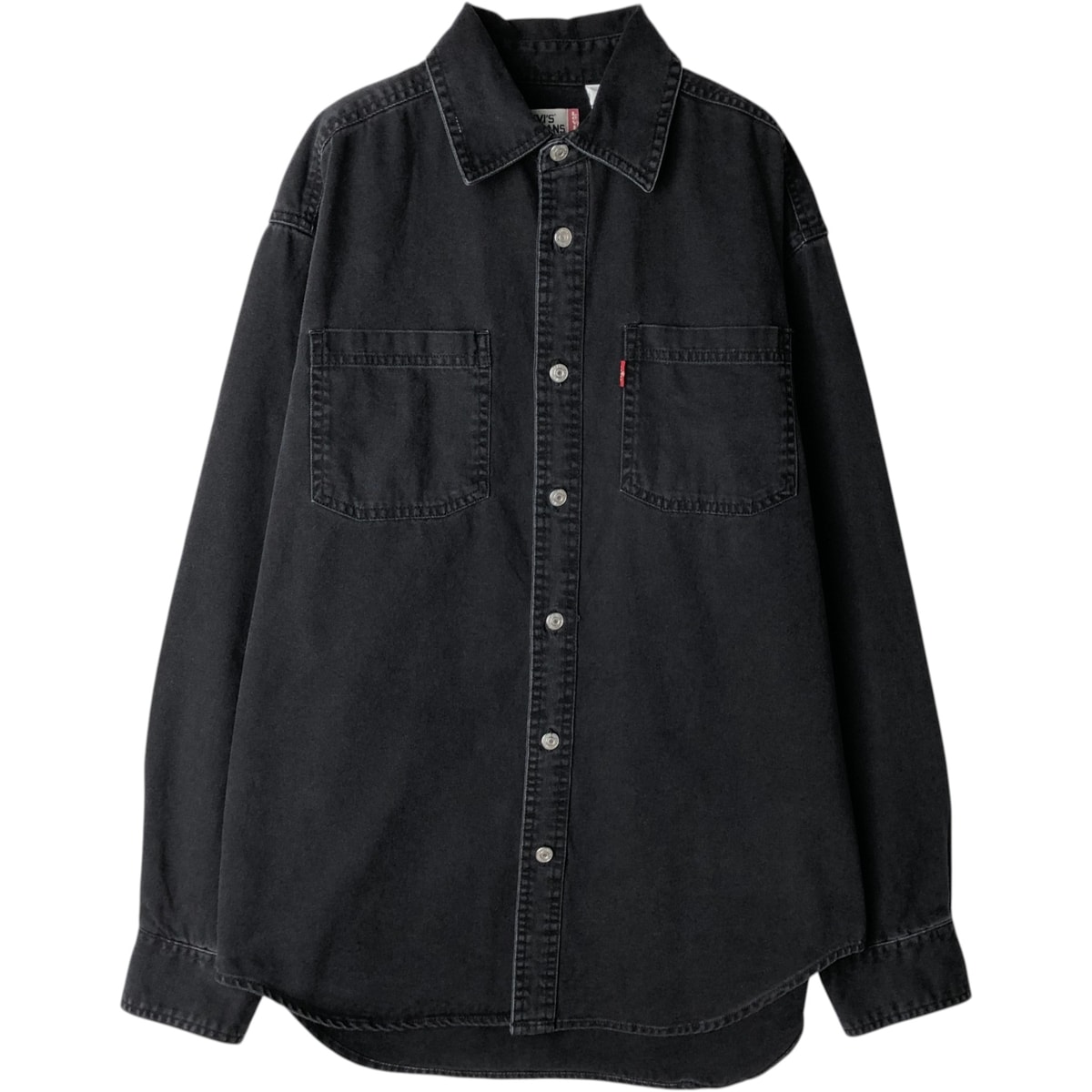 古着 ~00年代 リーバイス Levi's 長袖 ブラックデニムシャツ メンズS相当/eaa631231