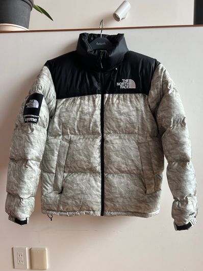 Supreme x The North Face Nuptse Jacket "White Paper Print"