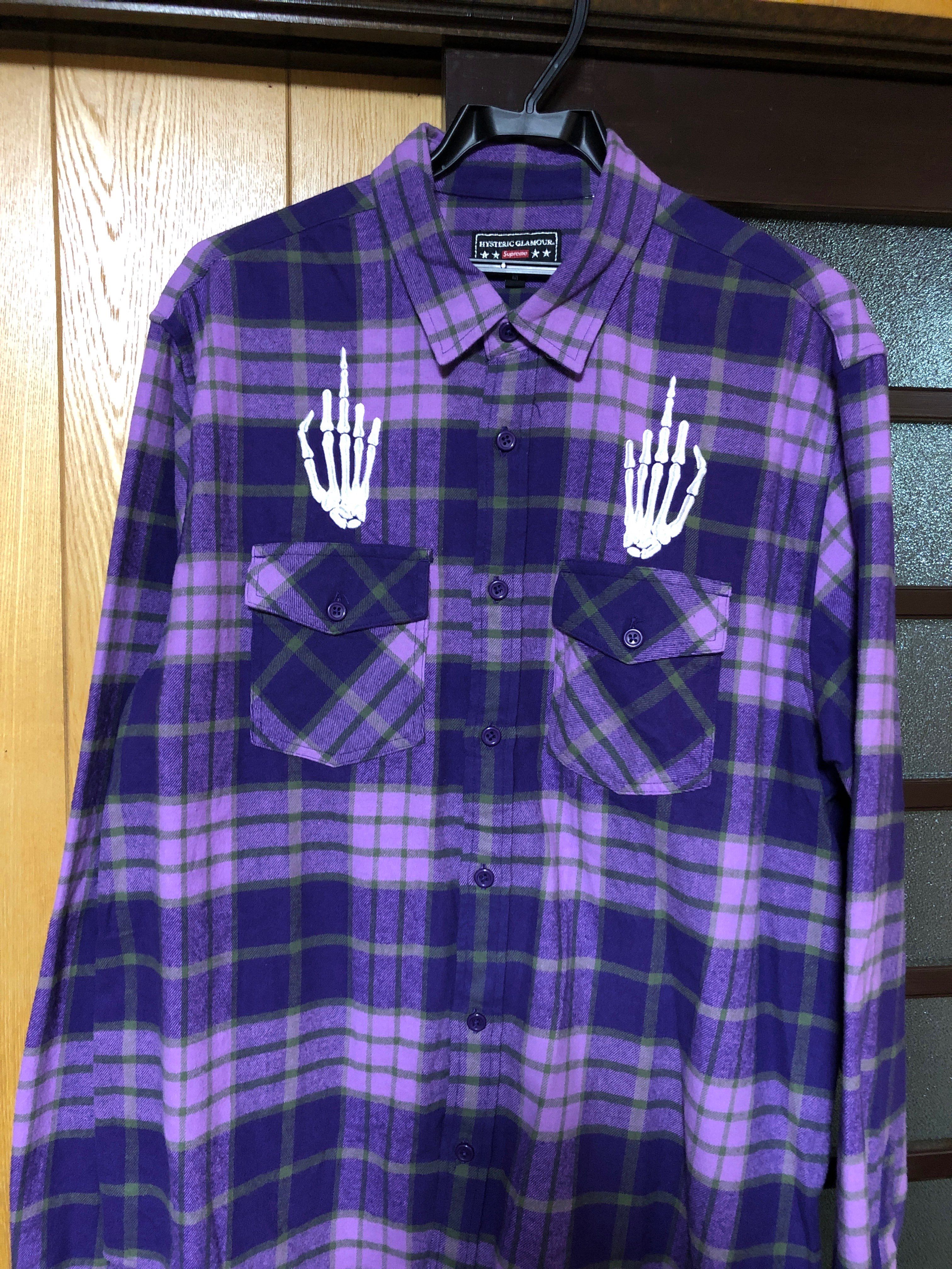 Supreme x HYSTERIC GLAMOUR Plaid Flannel Shirt "Purple"
