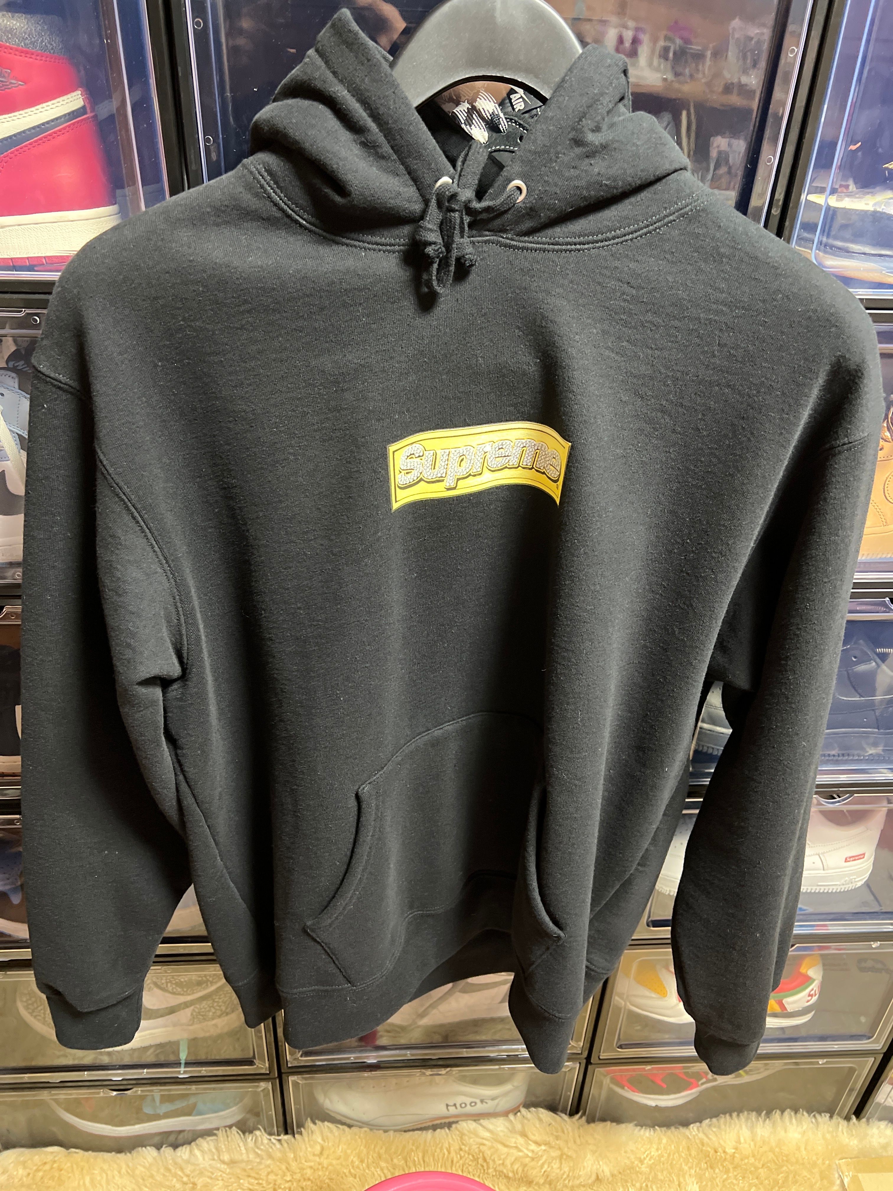 Supreme Bling Box Logo Hooded Sweatshirt "Black"