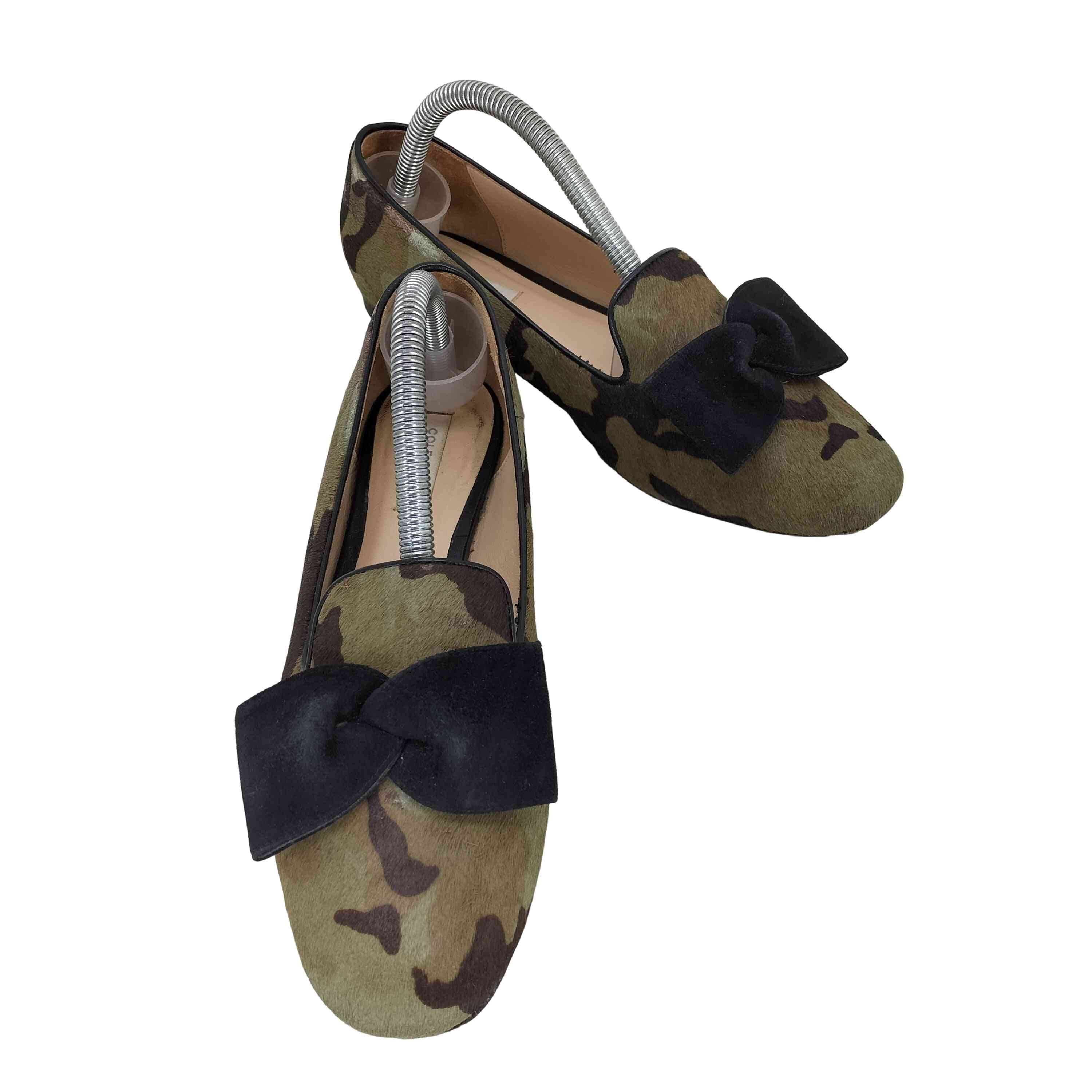 ハラコ 迷彩 リボンパンプス【1141779538956】