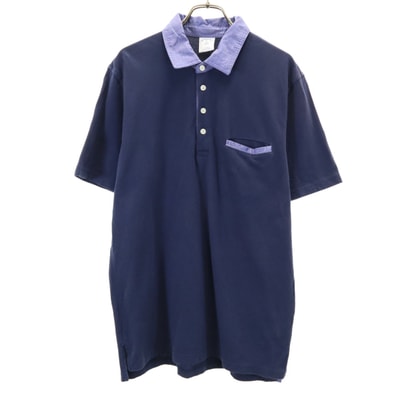 Brooks Brothers ブルックスブラザーズ 半袖 ポロシャツ M ネイビー 鹿の子