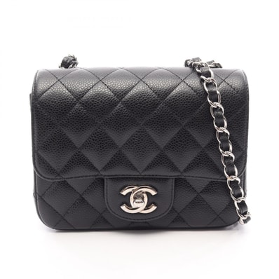 シャネル CHANEL ミニマトラッセ ショルダーバッグ バッグ キャビアスキン(グレインドカーフ) レディース ブラック系 A35200 【中古】