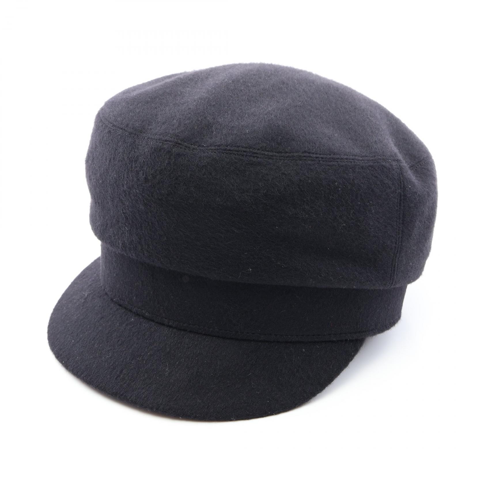 エルメス HERMES キャスケット 帽子 カシミヤ レディース ブラック系 【中古】