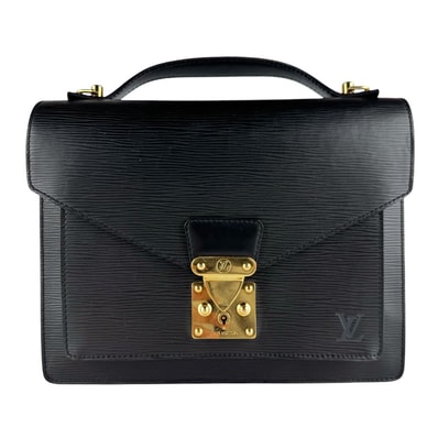 ルイ ヴィトン LOUIS VUITTON ハンドバッグ エピ モンソー エピレザー ブラック ゴールド メンズ M52122【中古】 z10199