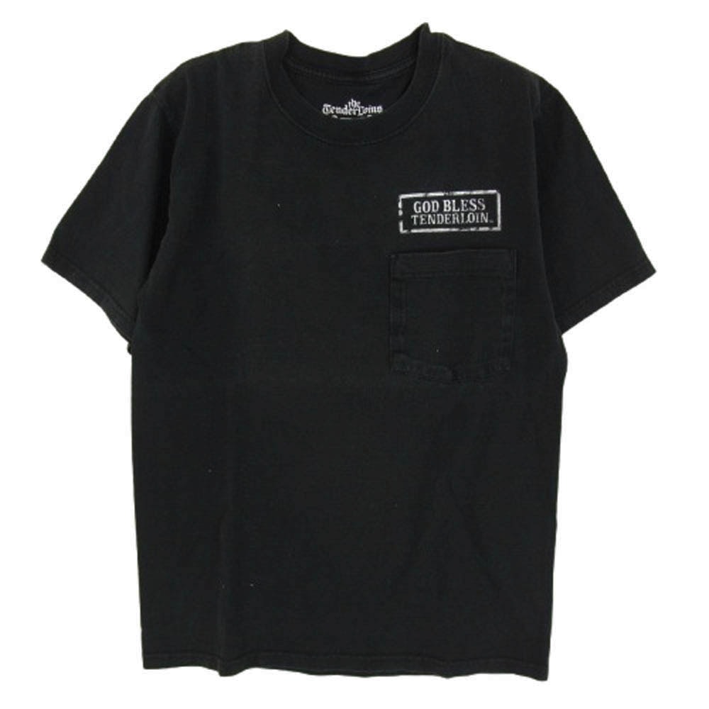 TENDERLOIN テンダーロイン Tシャツ T-TEE 1 GOD BLESS ポケット Tシャツ ブラック系 S【中古】