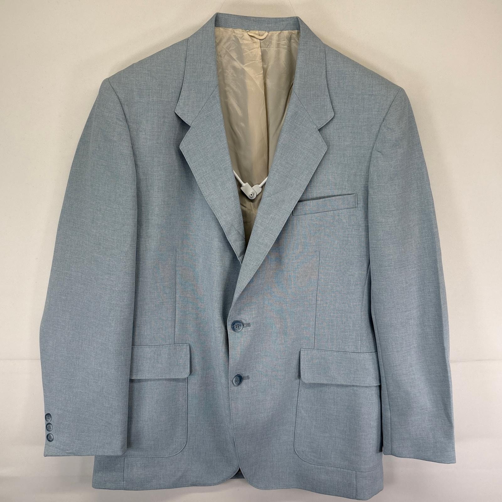 古着 リーバイス Levi's テーラードジャケット ブレザー スタプレ アクションスーツ 44L  水色 メンズ