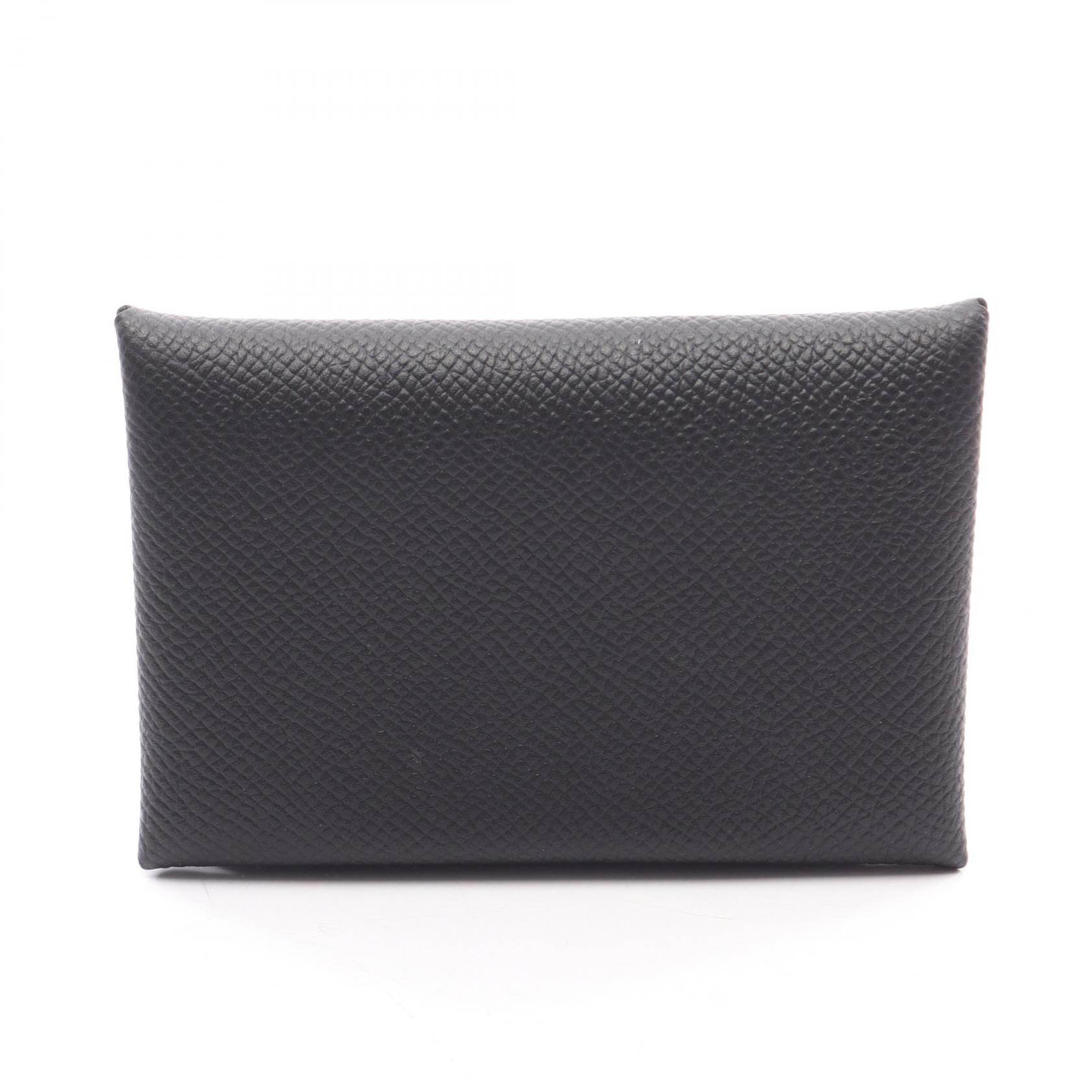 エルメス HERMES カルヴィ コインケース 財布 レザー カーフ(牛革) ヴォーエプソン ヴォーエプソン W刻印(2024年製造) レディース ブラック系 【中古】