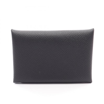 エルメス HERMES カルヴィ コインケース 財布 レザー カーフ(牛革) ヴォーエプソン ヴォーエプソン W刻印(2024年製造) レディース ブラック系 【中古】