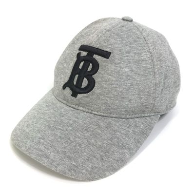 バーバリー 帽子 TBロゴ ベースボールキャップ コットン グレー 未使用