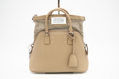 美品 MAISON MARGIELA メゾンマルジェラ レザー 5AC ミニバッグ S56WG0082 ハンドバッグ ベージュ レザー レディース