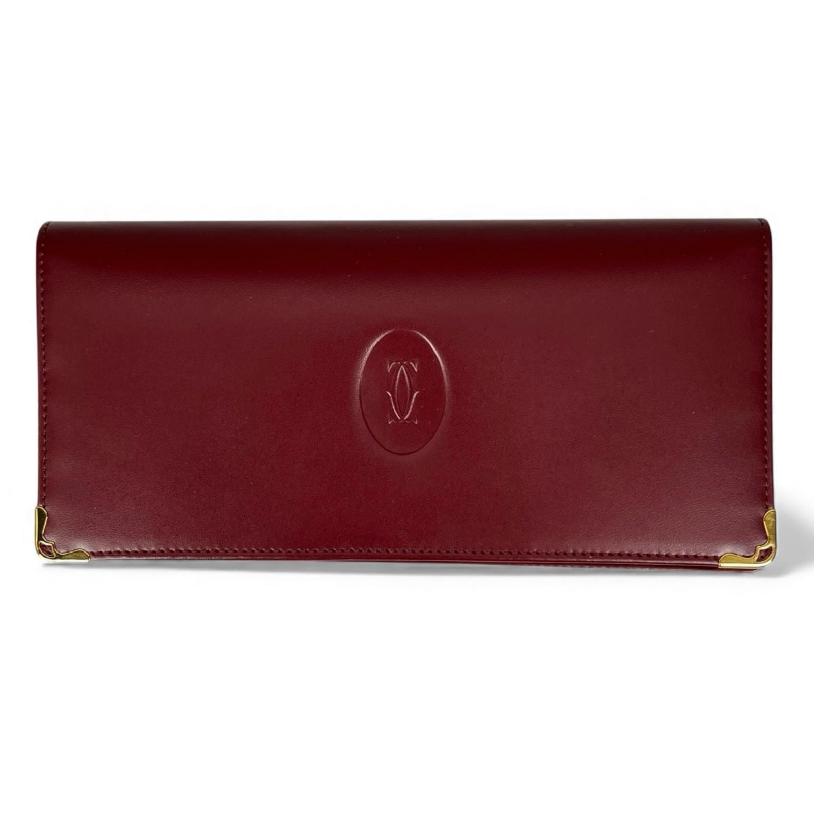 未使用品 カルティエ 長財布 ボルドー レディース