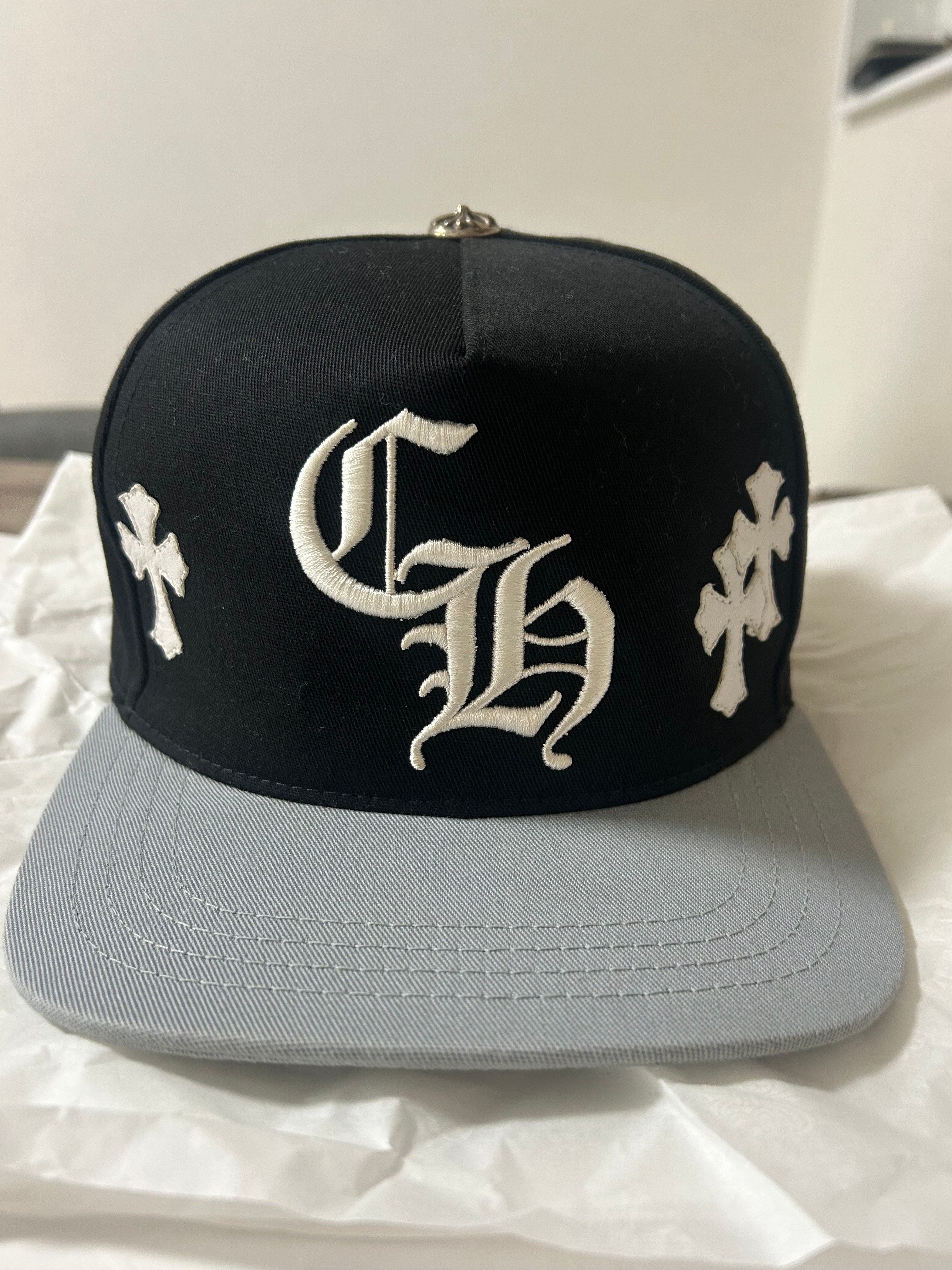 Chrome Hearts CH Hat Cross Patch Baseball Cap "Black/Grey/White"