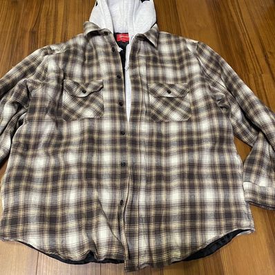 Supreme Hooded Flannel Zip Up Shirt "Brown"