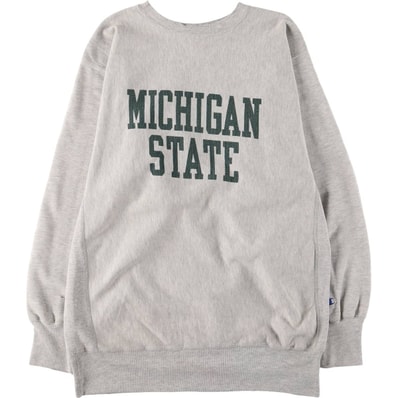 古着 90年代 チャンピオン Champion REVERSE WEAVE リバースウィーブ 刺繍タグ MICHIGAN STATE ミシガン州立大学 カレッジスウェットシャツ トレーナー USA製 メンズXXL相当 ヴィンテージ/eaa557089