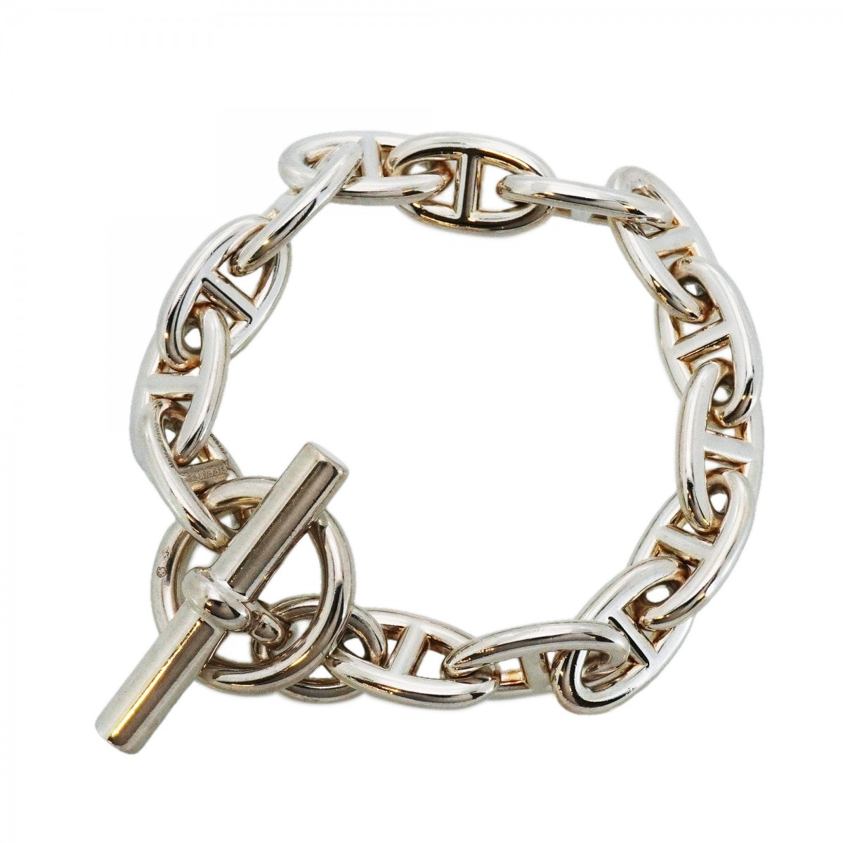 【6jdb0409】エルメス ブレスレット シェーヌダンクル GM 14コマ シルバー925【中古】メンズ レディース ユニセックス