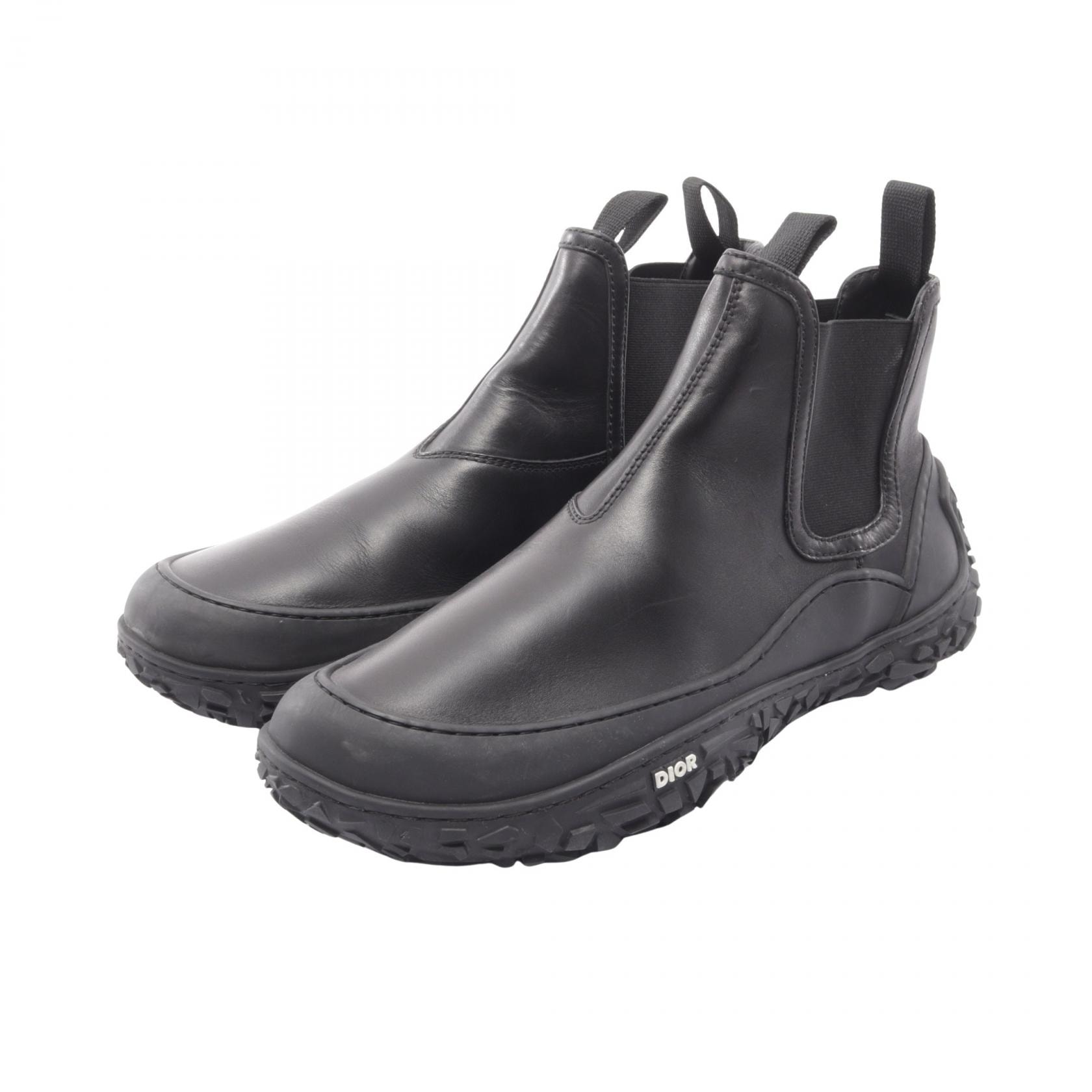 ディオール Dior B28 ショート ブーツ 靴 レザー メンズ ブラック系 【中古】