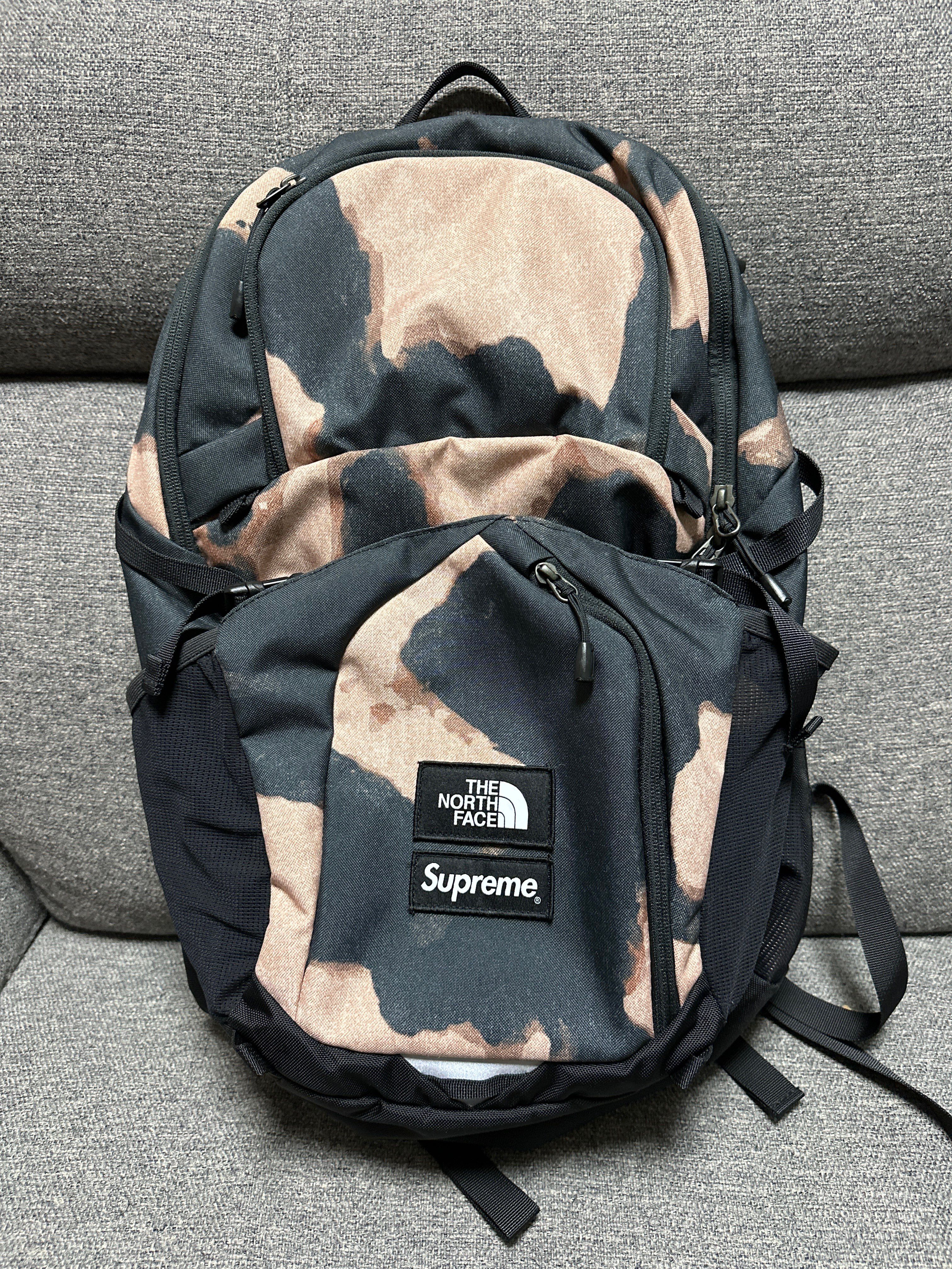 Supreme x The North Face Bleached Denim Print Pocono Backpack "Black"