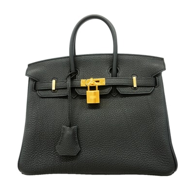 ★SALE【6id5604-g】エルメス ハンドバッグ バーキン25 トゴ ブラック ゴールド金具 Z刻印【中古】レディース