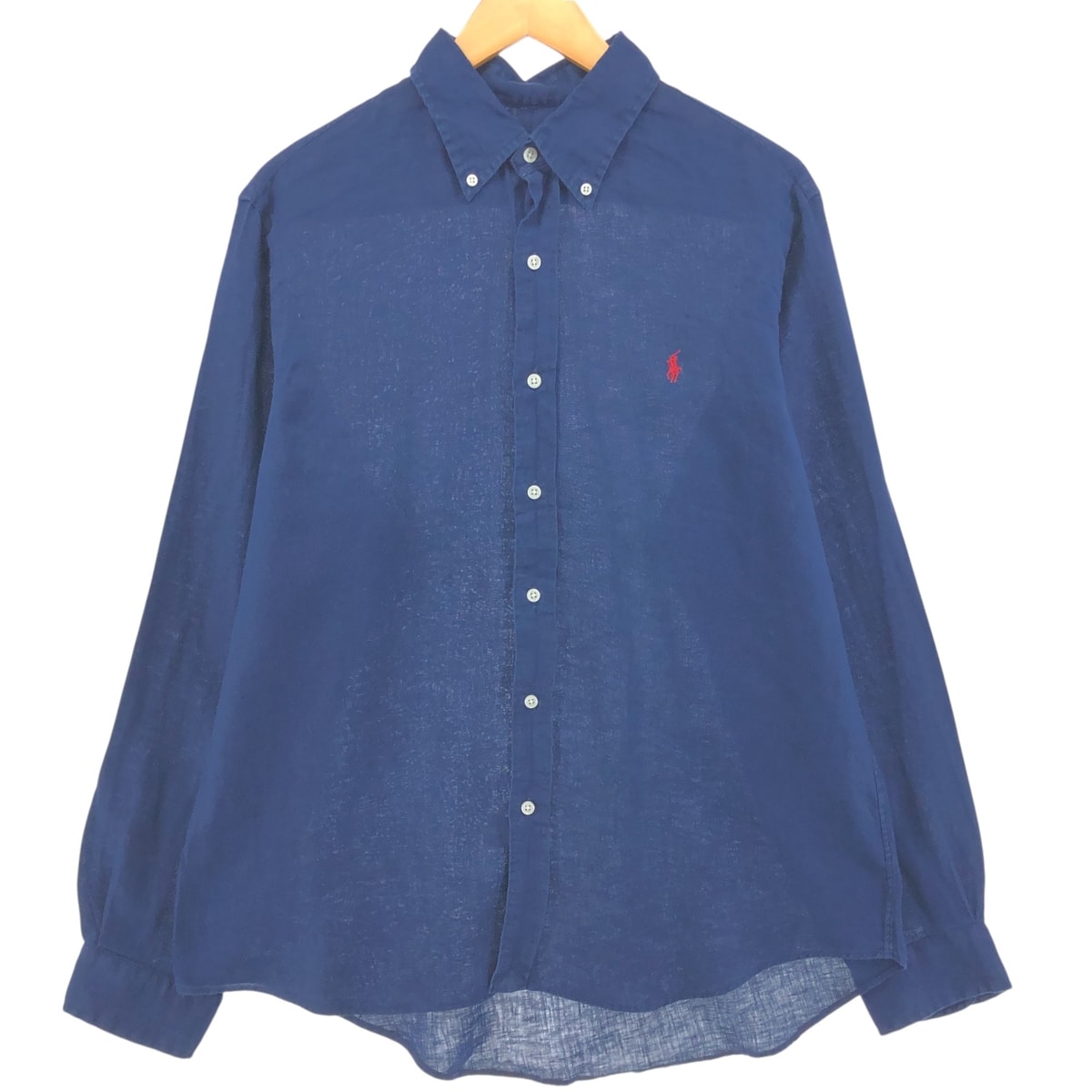 古着 ラルフローレン Ralph Lauren 長袖 リネン ボタンダウンシャツ メンズL相当/eaa551817
