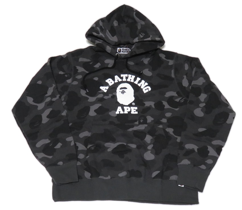 BAPE Color Camo College Pullover Hoodie Black