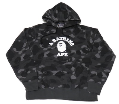 BAPE Color Camo College Pullover Hoodie Black
