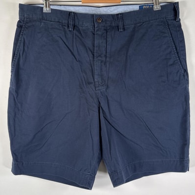 古着 ポロ・ラルフローレン POLO RALPH LAUREN ショートパンツ チノパン ポロチノ 大きいサイズ ワンポイントロゴ刺繍 w38 ネイビー メンズ