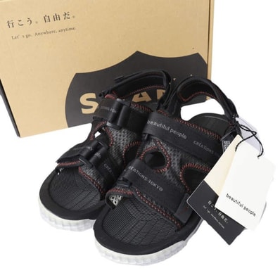 新品 beautiful people x SHAKA ビューティフルピープル シャカ 25SS 別注 CHILL OUT sandals チルアウト サンダル 1515711942 US6(24cm) BLACK ストラップ スポーツ アウトドア シューズ