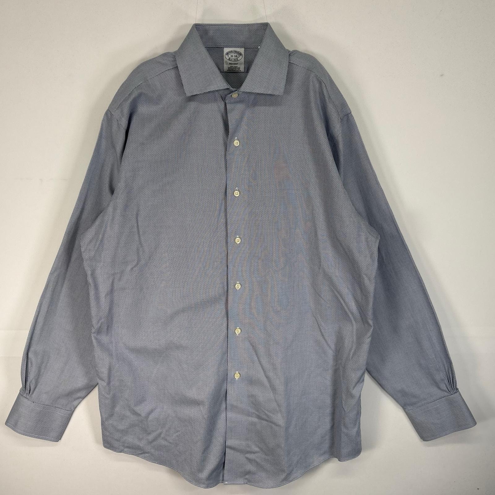 古着 ブルックスブラザーズ Brooks Brothers 長袖シャツ REGENT 1818 肉厚 光沢 L  ネイビー系 総柄 メンズ