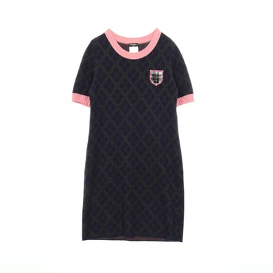 シャネル CHANEL ワンピース 衣料品 トップス シルク カシミヤ / アルパカ レディース ネイビー系 / ピンク系 / グリーン系 【中古】