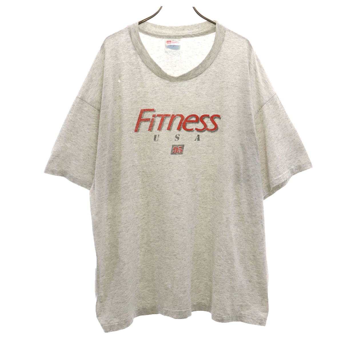 Hanes ヘインズ 90s オールド Fitness 半袖 Tシャツ XL グレー シングルステッチ