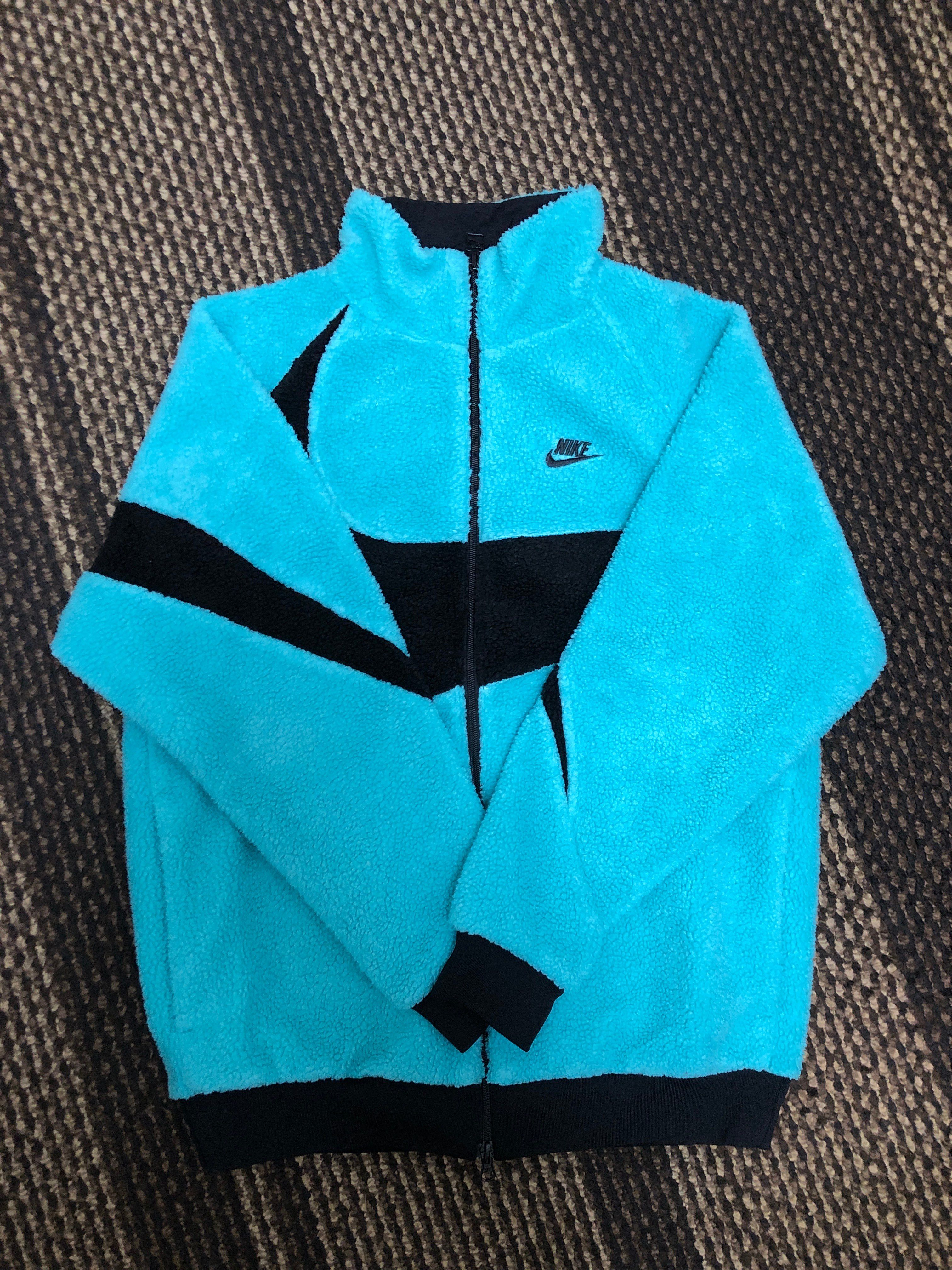 Nike Full Zip Big Swoosh Boa Jacket "Hyper Jade/Black"