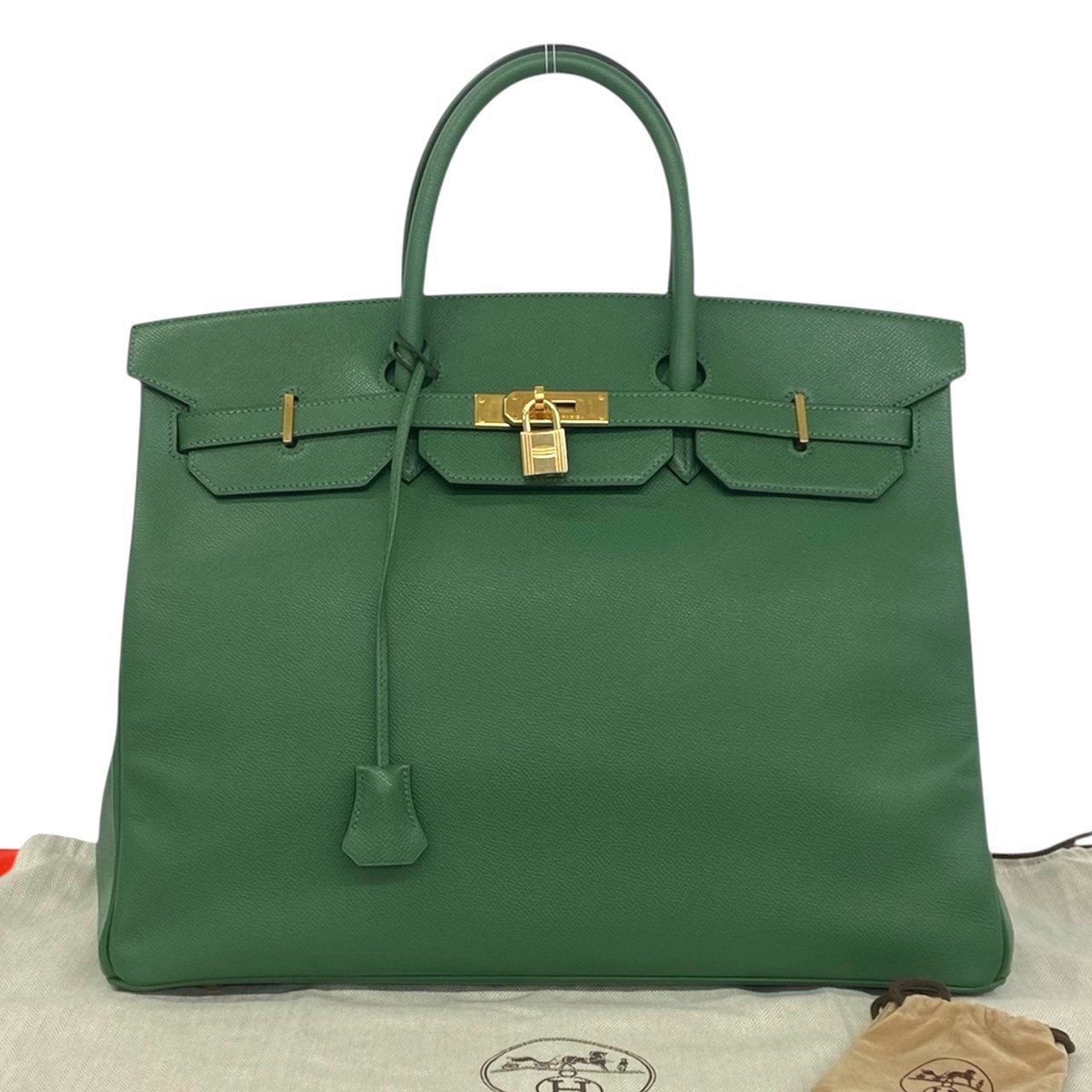 HERMES エルメス バーキン 40 クシュベル ハンドバッグ ヴェールベンガル グリーン
35068