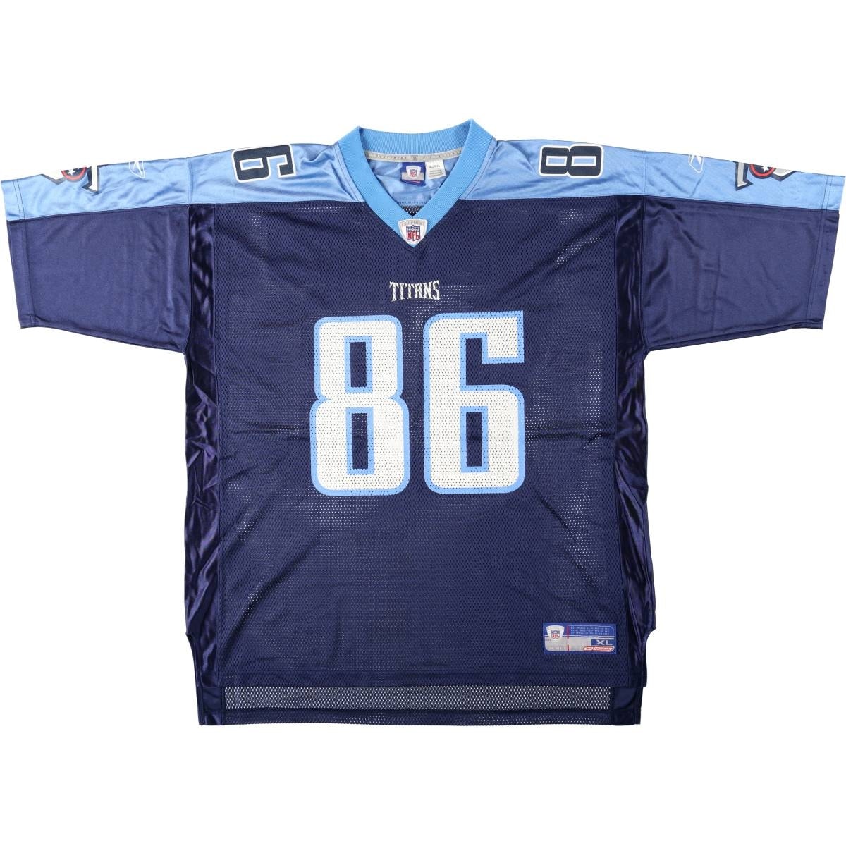 古着 リーボック Reebok NFL TENNESSEE TITANS テネシー タイタンズ Vネック メッシュ 五分袖 ゲームシャツ フットボールシャツ メンズXL相当/eaa662612