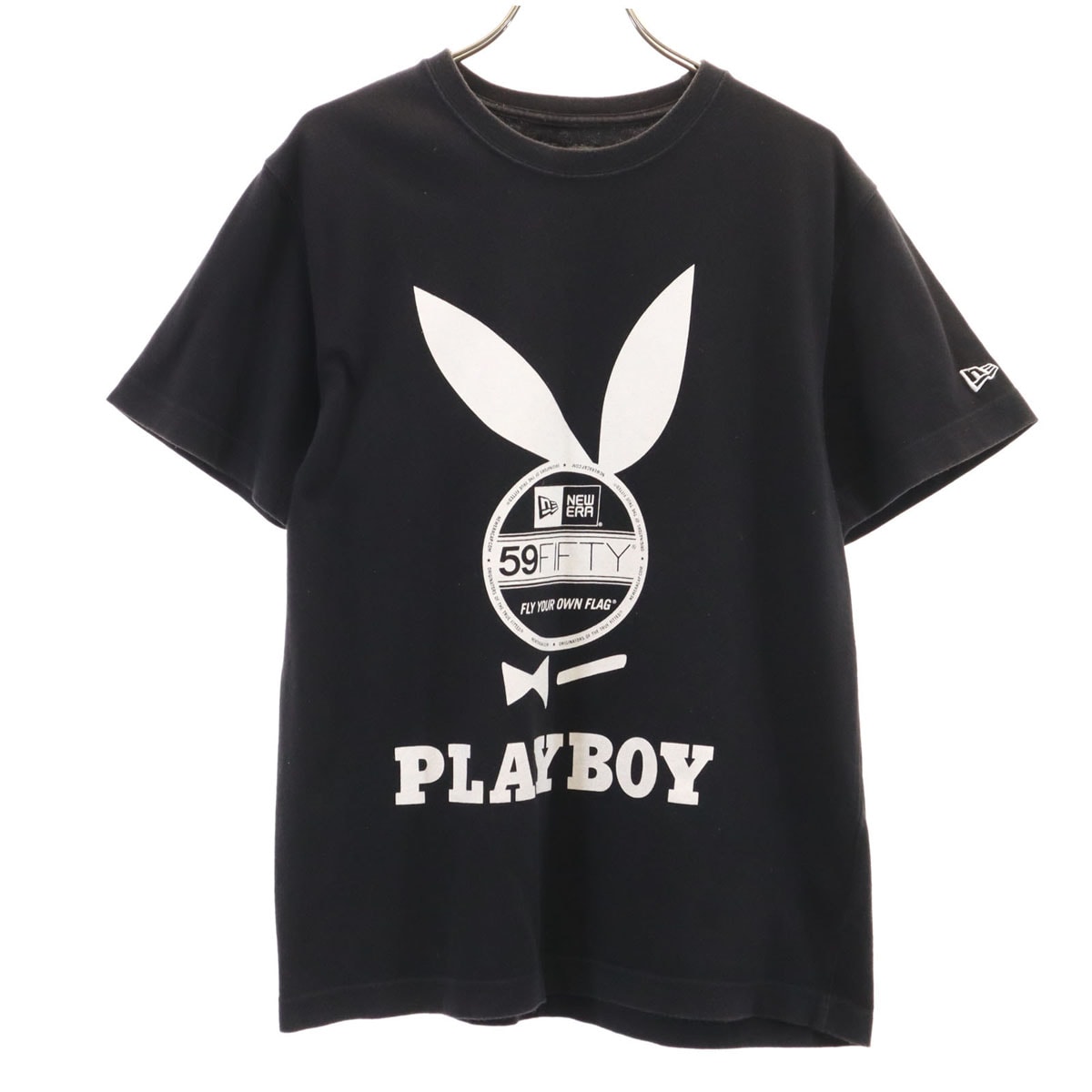 NEW ERA ニューエラ PLAYBOY プレイボーイ コラボ 半袖 Tシャツ S ブラック