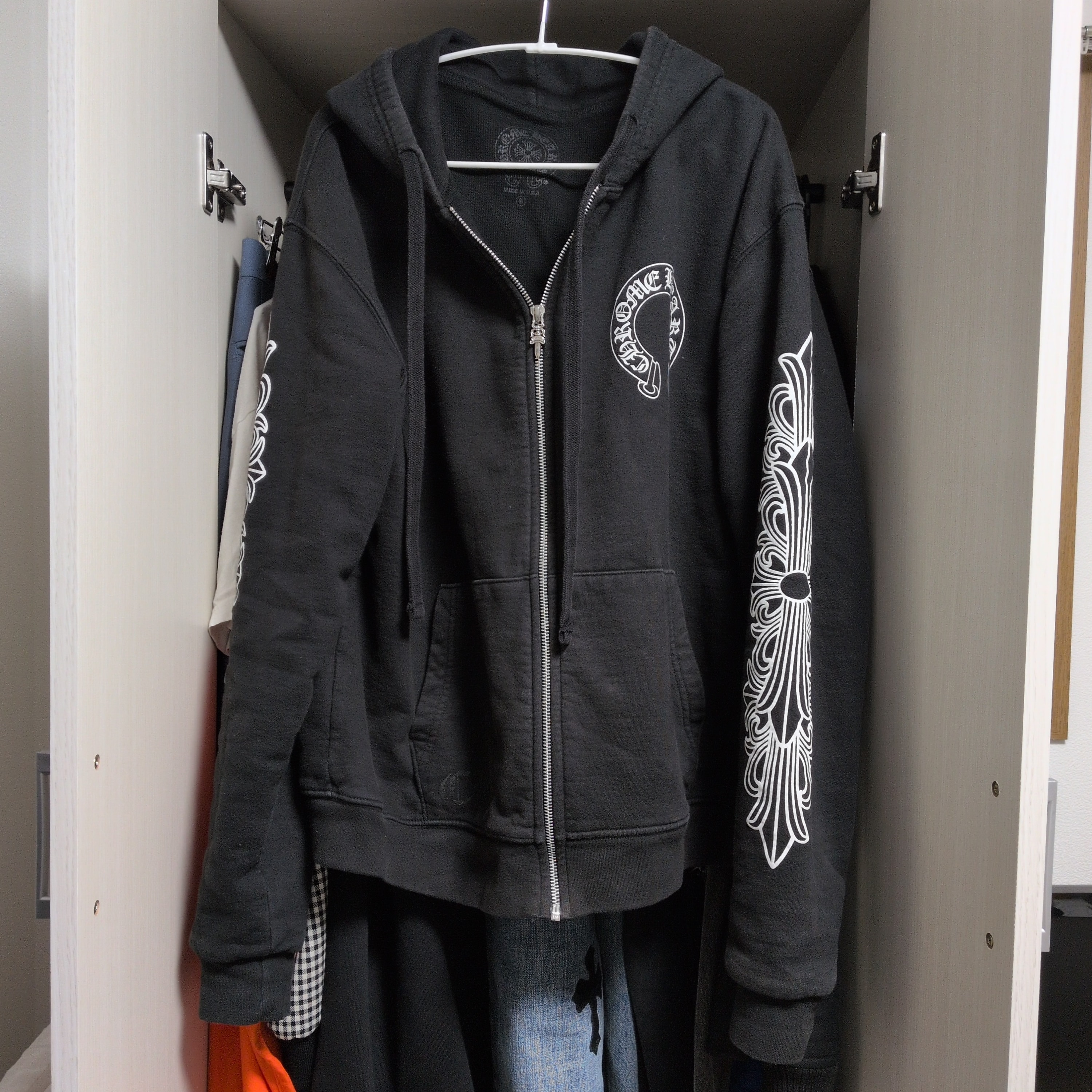 Chrome Hearts Horseshoe Floral Cross Zip-Up Hoodie "Black"