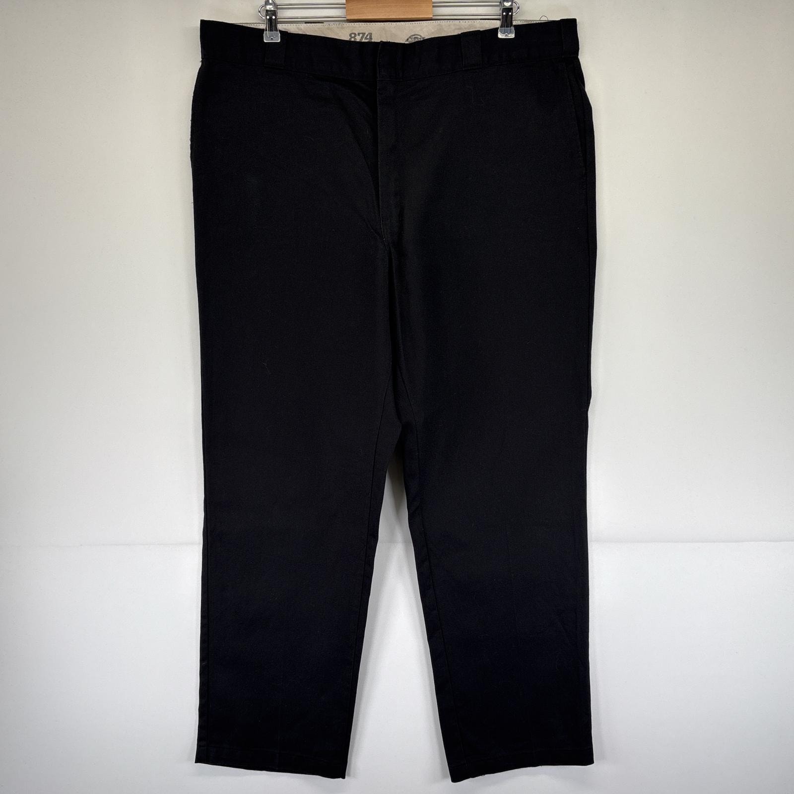 古着 ディッキーズ Dickies ワークパンツ 874 チノパン 大きいサイズ テーパード ワンポイントロゴ ブラック メンズ
